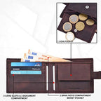 Mens RFID Protected Slim Purse Wallet with Coin Pocket -