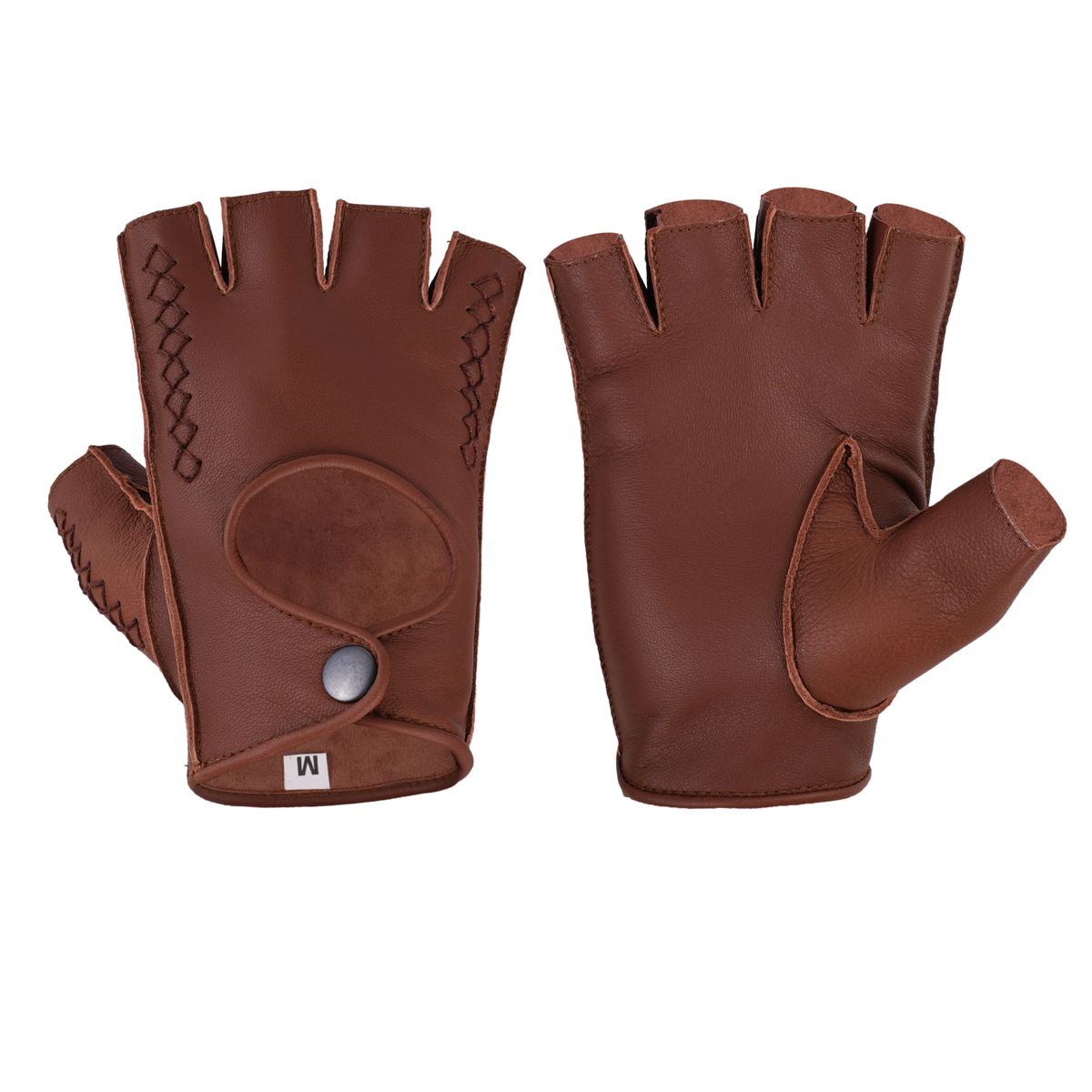 Fingerless Leather Gloves for Men in Nappa Leather