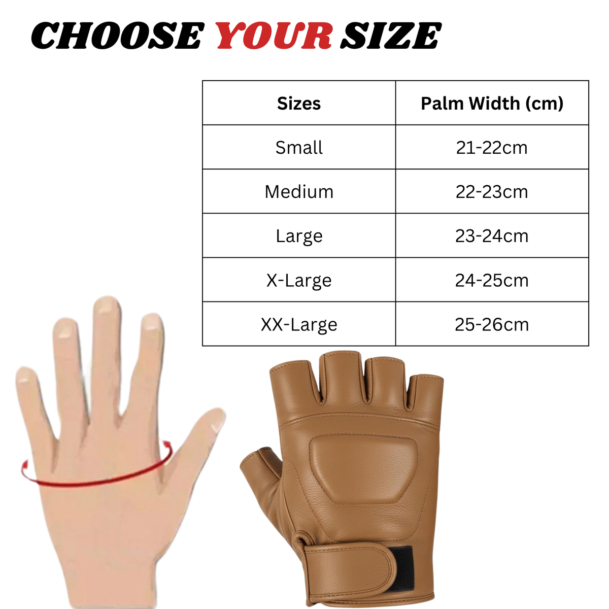 Fingerless Leather Gloves for Men in Nappa Leather