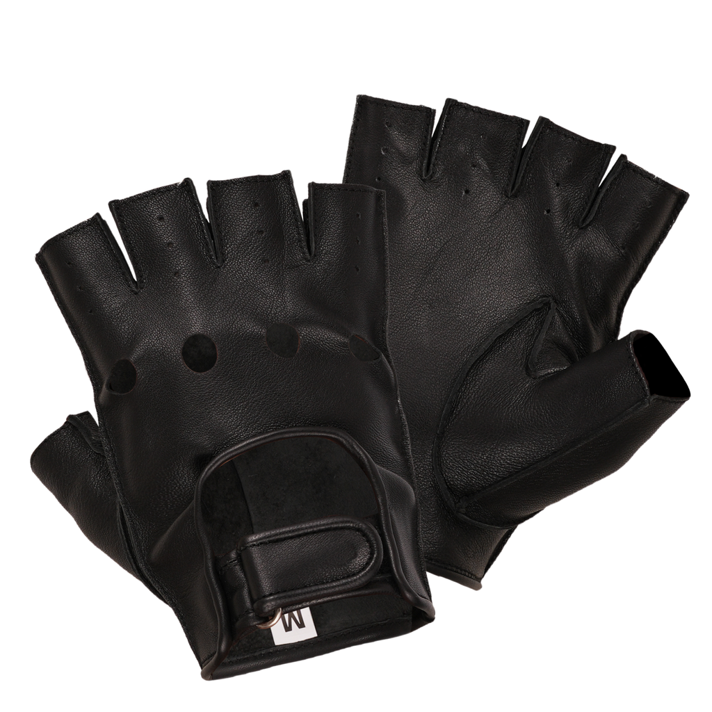 Fingerless Leather Gloves for Men in Nappa Leather