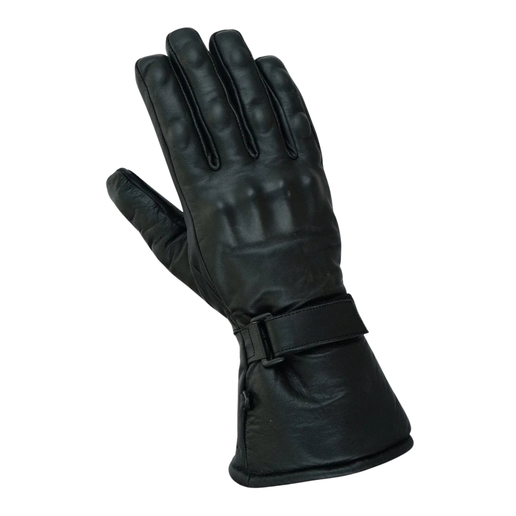 Biker Leather Gloves with Waterproof Thermal Protection