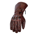 Biker Leather Gloves with Waterproof Thermal Protection
