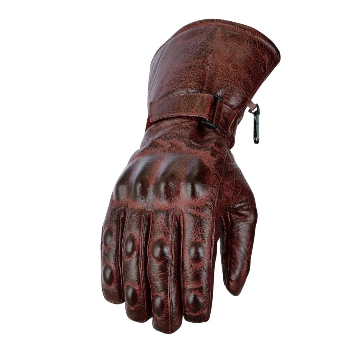 Biker Leather Gloves with Waterproof Thermal Protection