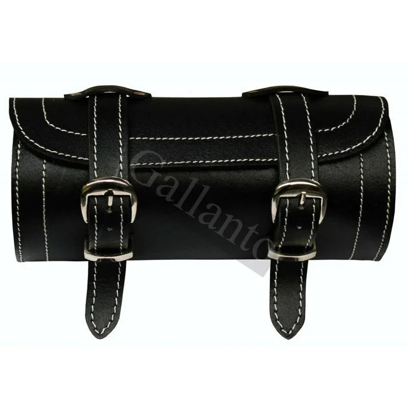 Black Motorcycle Tool Roll Leather Storage Bag