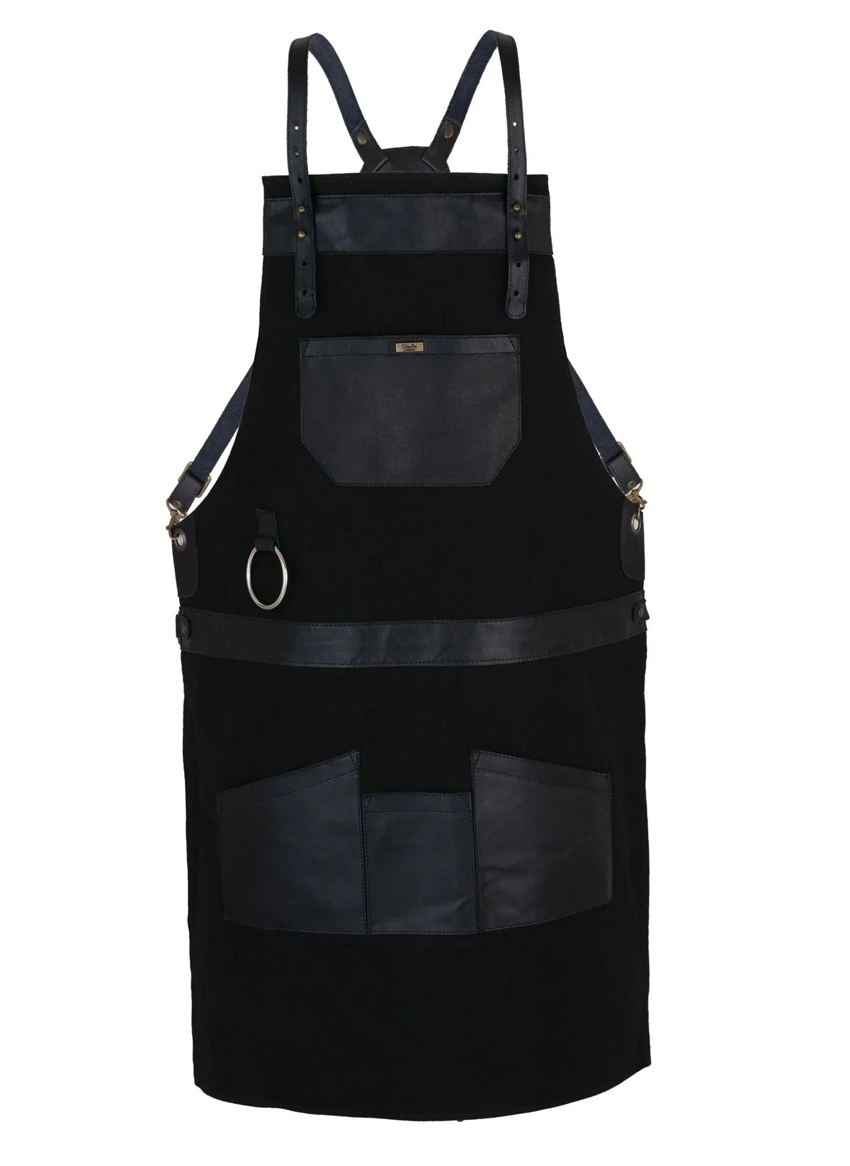 Leather Apron with Reinforced Multi-Pocket Front Design