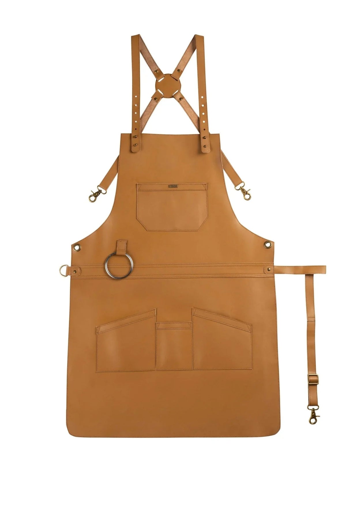 Leather Apron with Reinforced Multi-Pocket Front Design