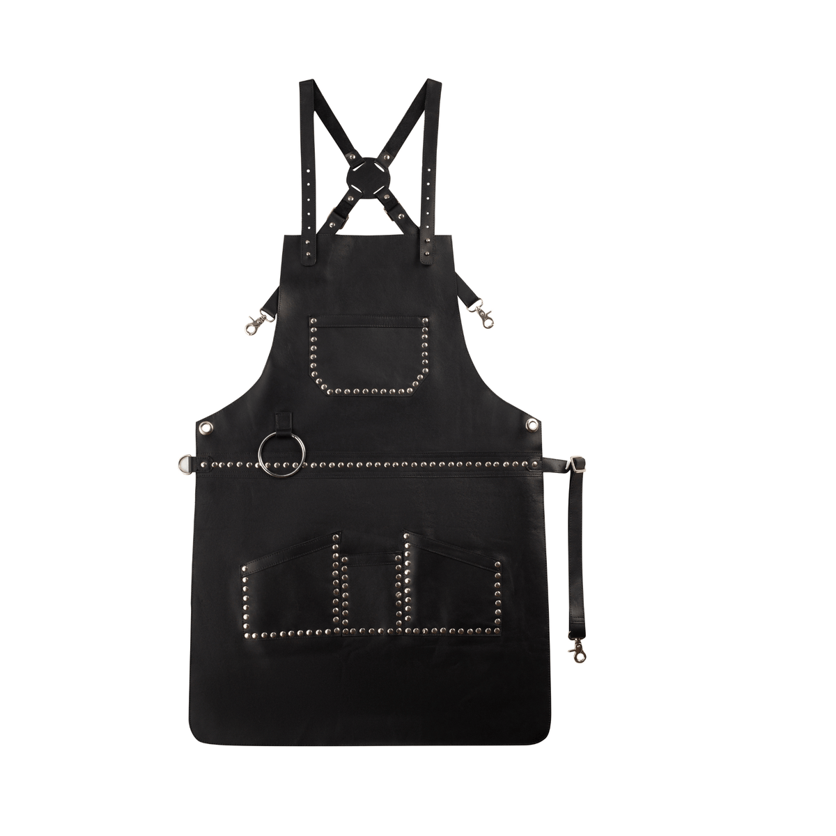 Leather Apron with Reinforced Multi-Pocket Front Design