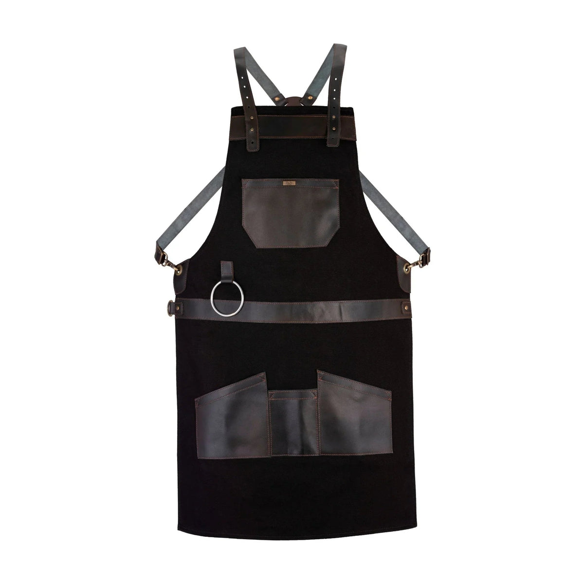Leather Apron with Reinforced Multi-Pocket Front Design