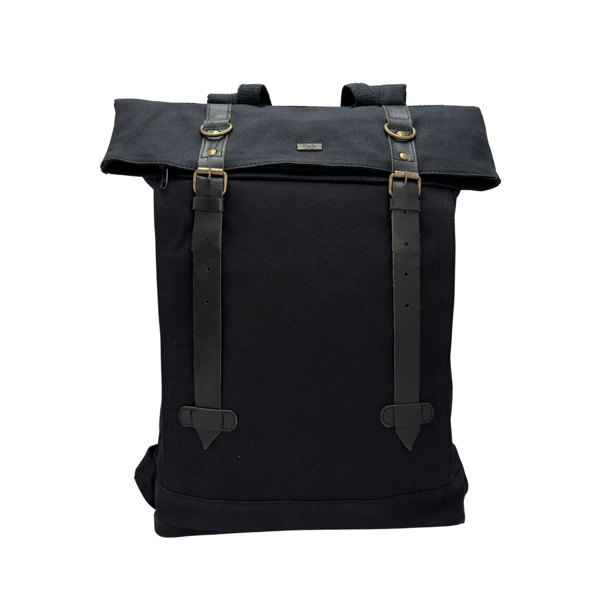 Canvas Backpack with Laptop Pocket, Buckle Closure and Six Pockets