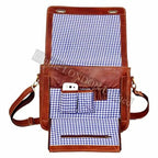 Vintage Tan Leather Laptop MacBook Messenger Bags -