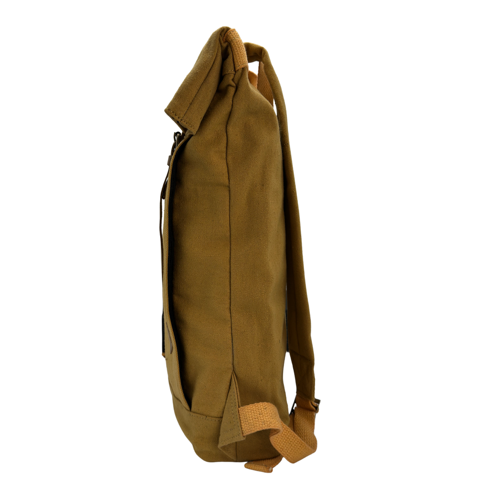 Canvas Backpack with Laptop Pocket, Buckle Closure and Six Pockets
