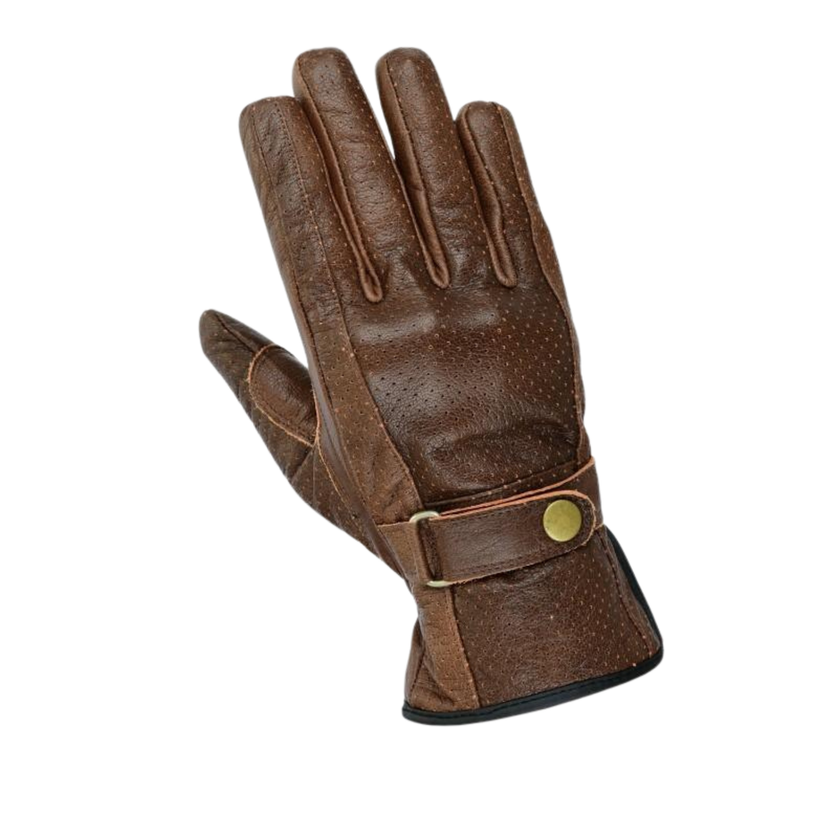 Motorcycle Gloves for Summer with Vintage Vented Leather Design