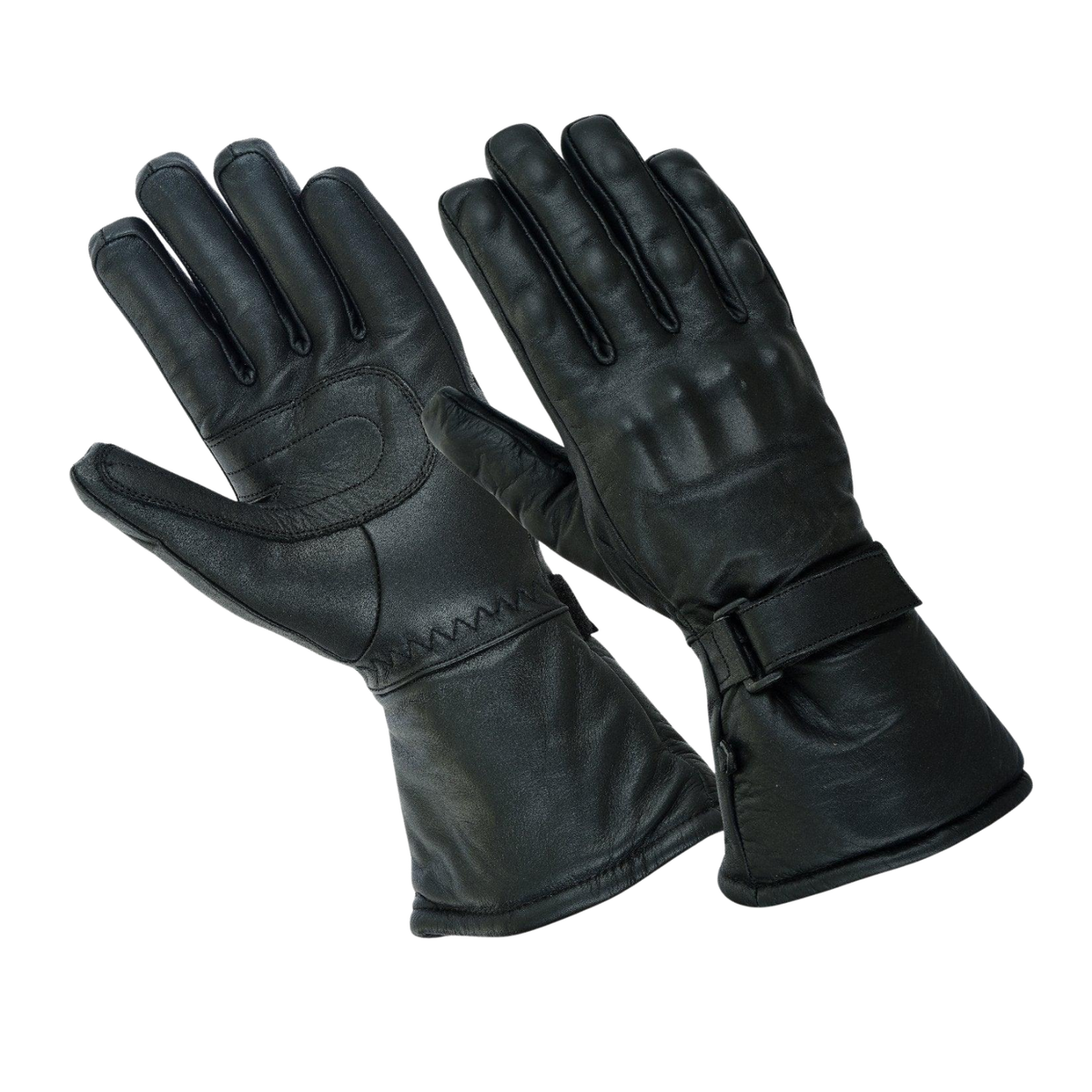 Biker Leather Gloves with Waterproof Thermal Protection