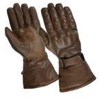 Biker Leather Gloves with Waterproof Thermal Protection