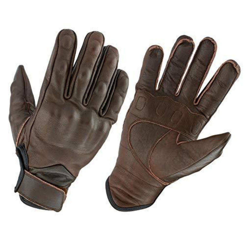 Motorcycle Gloves Vintage Style with Hard Armor Protection