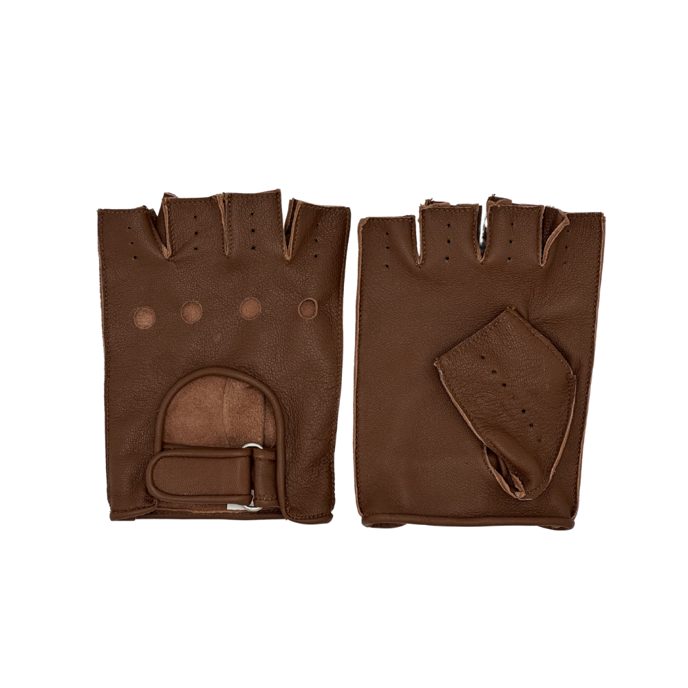 Fingerless Leather Gloves for Men in Nappa Leather